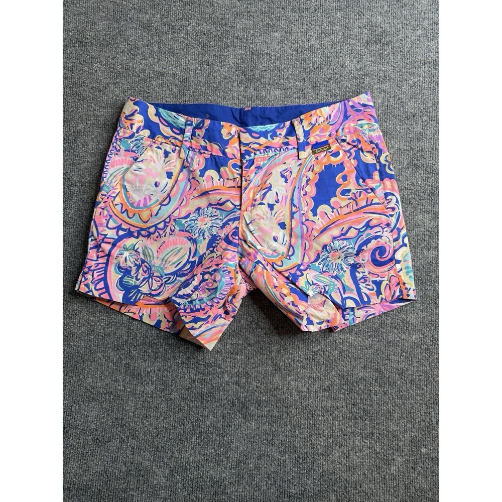 Lilly Pulitzer Short Size 2 Floral Chino Cotton Preppy Tropical Multicolor